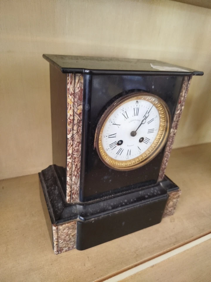 PENDULE a Poser NAPOLEON III En l'Etat MARBRE Horlogerie Horloge 5MAG 03/10 - Photo 2/4