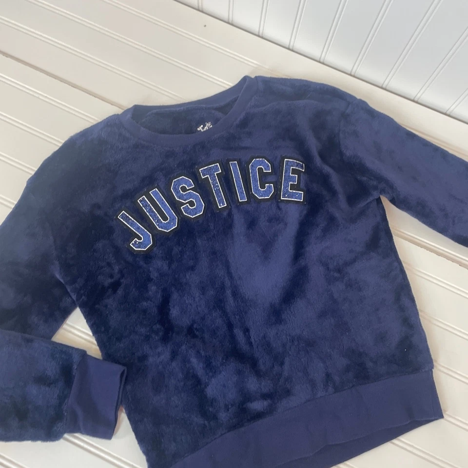 Justice Girls Blue Crew Neck Sweatshirt & Denim Jeans Bundle of 2 Size 10 YO - Image 2 of 4