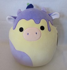 Kellytoy Squishmallow Benito Blueberry Cheesecake Cow 11" Soft Plush