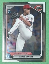 2024 Bowman Draft Chrome Chase Burns #BDC-55 1st Rookie Card RC Cincinnati Reds. rookie card picture