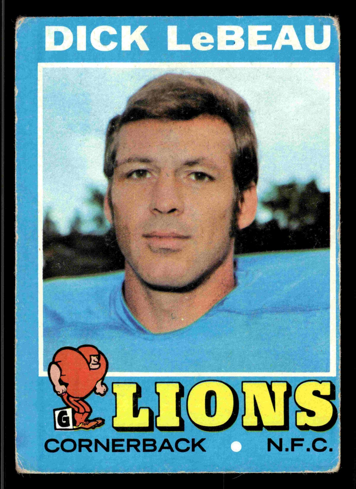 1971 Topps Dick LeBeau (HOF) #154 - Detroit Lions
