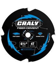 6-1/2 Inch 4 Teeth Hardie Fiber Cement Circular Saw Blade, 5/8 Inch Arbor, Po...