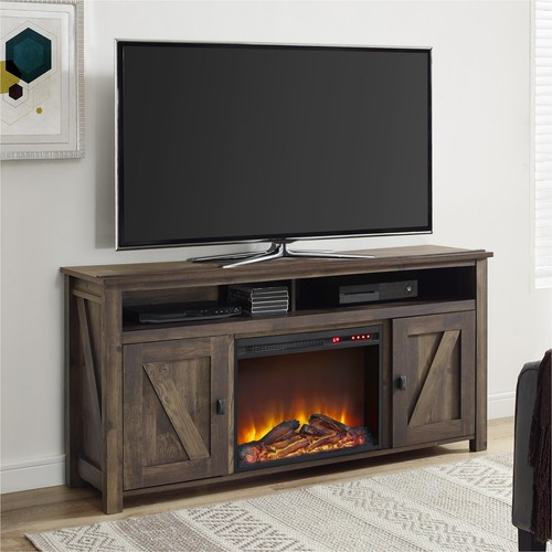 Farmington Electric Fireplace Console for TVs up to 60", Rustic - Picture 2 of 12