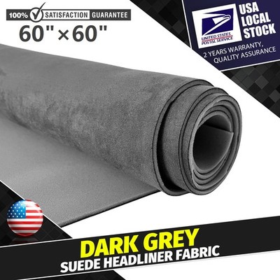 Suede Headliner Flame Retardant Fabric for Car Roof Replacement Grey 80''×60 