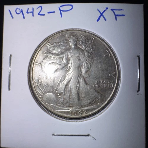1942 P  Walking Liberty Half Dollar 90% Silver XF Details