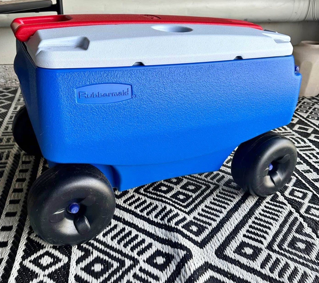Wagon White/blue 4-wheel 1860