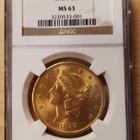 1898 S $20 Double Eagle Gold Coin NGC MS 63 San Francisco 3220533-001