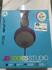 JLab JBuddies Studio On-Ear folding Kids Headphones in Purple New, Opened Box