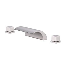 2-Handle 3-Hole Deck Mounted Waterfall Roman Tub Faucet Included Components