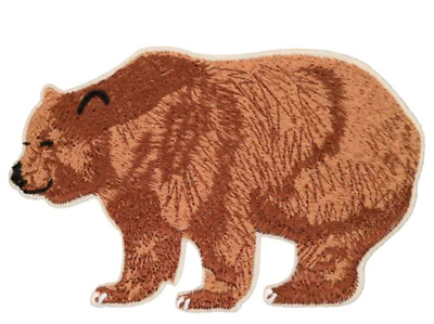 Brown Bear - Wild Animal - Zoo - Bear - Grizzly - Patch Embroidered Iron-On