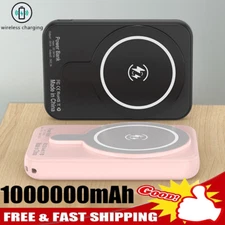 Wireless Power Bank Backup Fast Portable Charger External Battery 1000000mAh