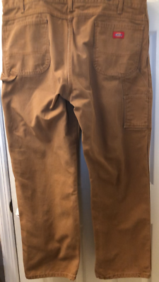 Dickies Mens Tan/Brown Carpenter Cargo Utility Work Pants Zip