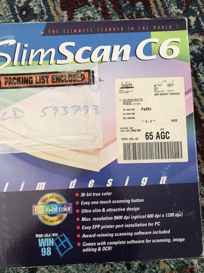 NEW in box Microtek SlimScan C6 Flatbed Scanner - Image 3 of 4