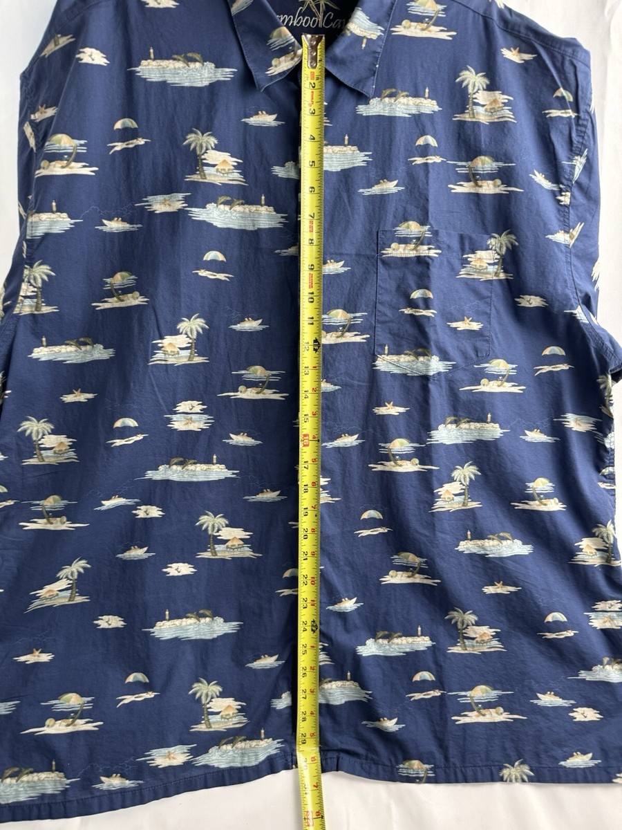 Bamboo Cay Men's Casual Hawaiian Shirt – Palm Tree Embroidered Button Down, Relaxed Fit (4XL, Banana)