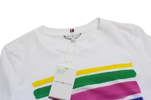 Tommy Hilfiger T-Shirt Herren Klein Pullover Logo Dehnbar Rundhals Weiß - Bild 4 von 10