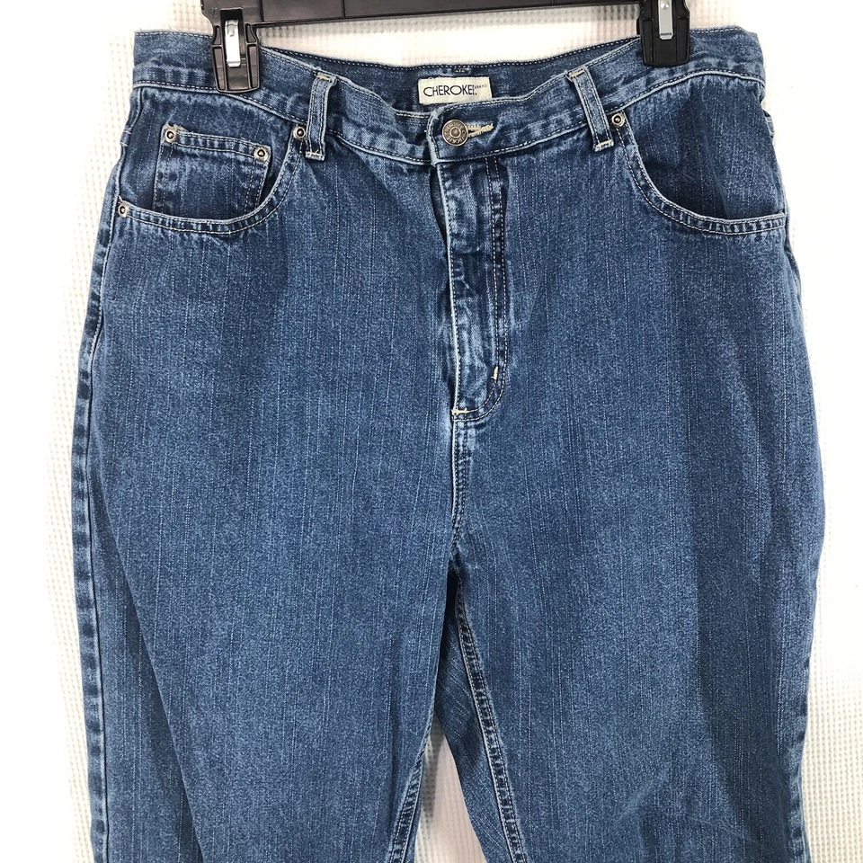 Cherokee jeans women’s 14 blue denim medium wash momcore Strait cut - Image 3 of 4