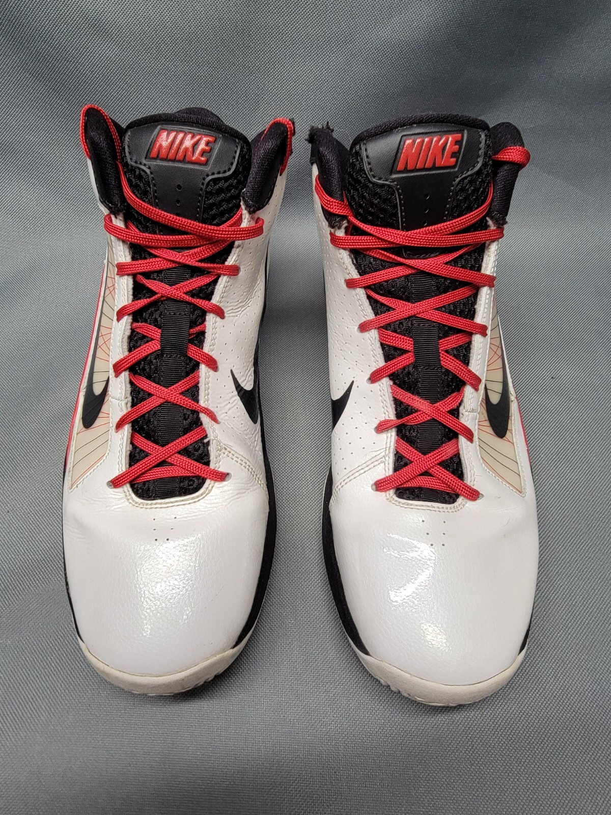 Nike Air Flywire Mid Basketball Shoes Black Red White… Gem