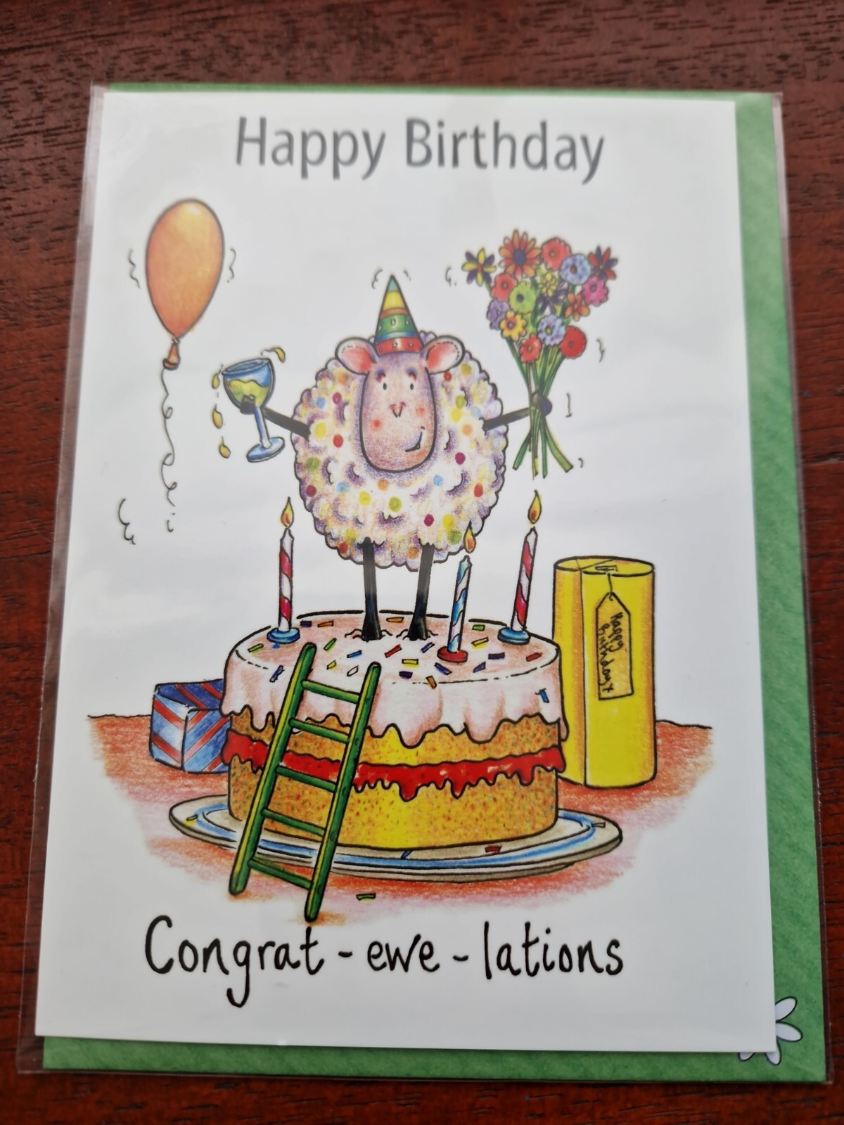 Congrat-ewe-lations funny birthday card CONGRATULATIONS funny sheep card