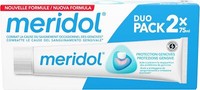 Meridol Toothpaste 2x75ml Pack - Antibacterial Gum Care, Plaque Prevention, Soot
