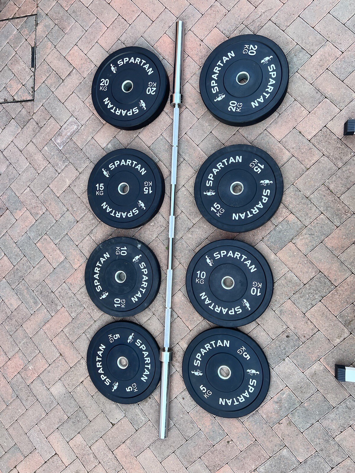 7ft Barbell And Bumper Plates Set 120kg eBay
