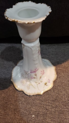 Antique HAVILAND LIMOGES SCHL CANDLESTICK RANSON GOLD TRIM - Picture 2 of 10
