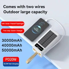 50000mah Solar Mobile Power 40000mAh External Battery 30000mAh Fast Charging Hot