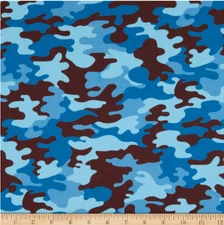 Robert Kaufman Camo Blue SRK 20272-4 Cotton Fabric by the Yard