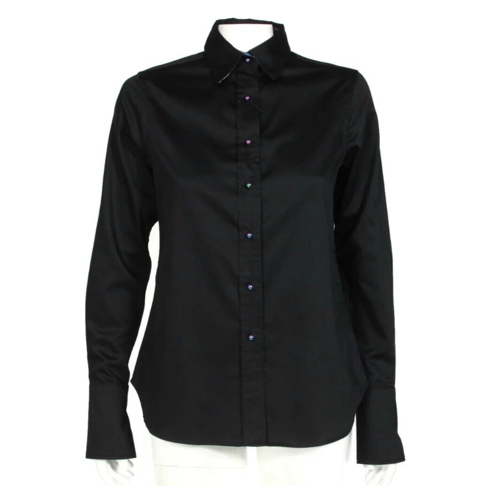 NWT ROBERT GRAHAM Priscilla Black Embroidered Parrot Button Shirt Top sz S /464 - Image 3 of 4