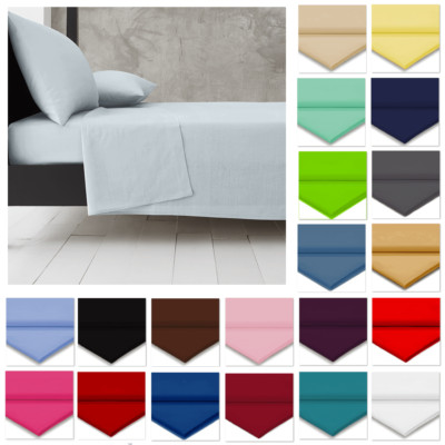 Kein Eisen Deluxe Perkal Flachbettlaken - Einzel-, Doppel- oder Kingsize-Bett