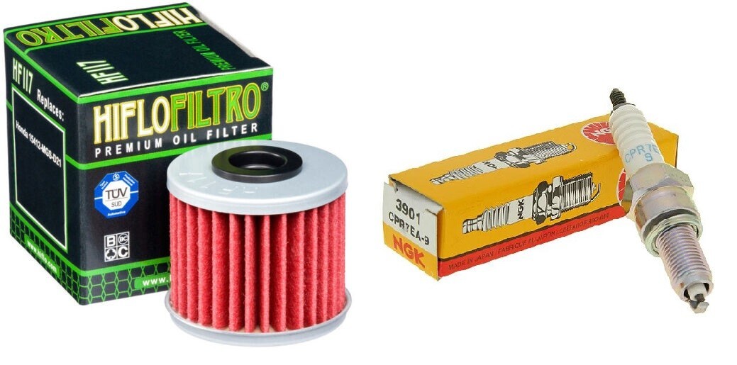 Tune Up Kit NGK Spark Plug Hiflofiltro Oil Filter Honda GROM 125 2022 2023