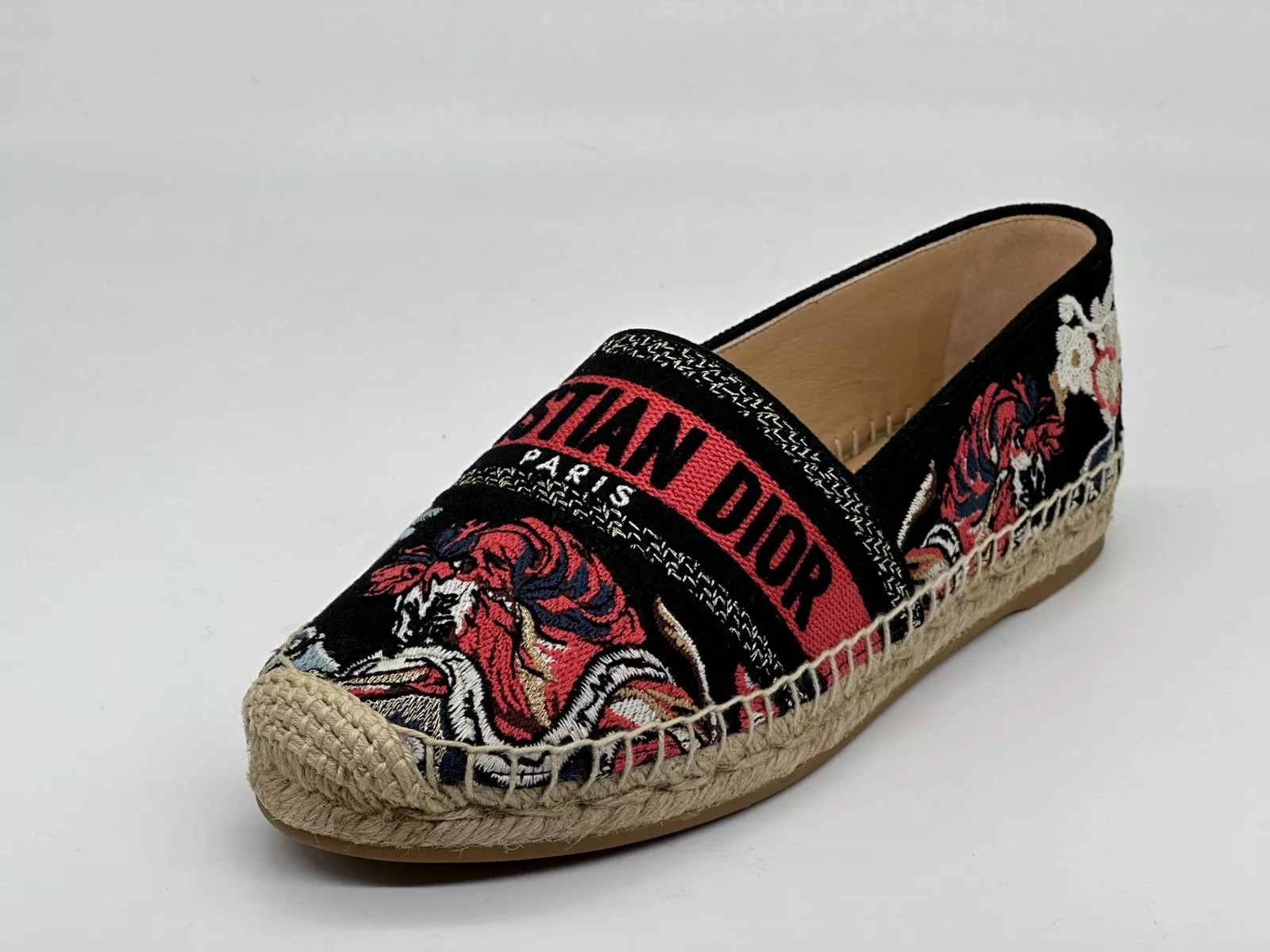 Chaussures espadrilles plates brodées jardin botanique DIOR Granville