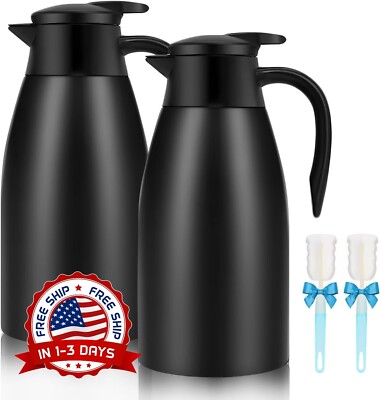 Jarra de café Airpot termo de café aislado urna de acero inoxidable 2 uds 68oz