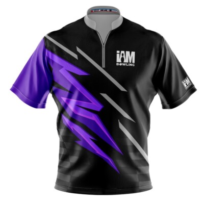 NEW I AM Bowling  Violet Blitz Bowling Jersey Sizes S-4XL Moisture-Wicking