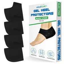 Silicone Heel Protectors 2 Pairs - Gel Guard for Women and Men - Moisturizing...