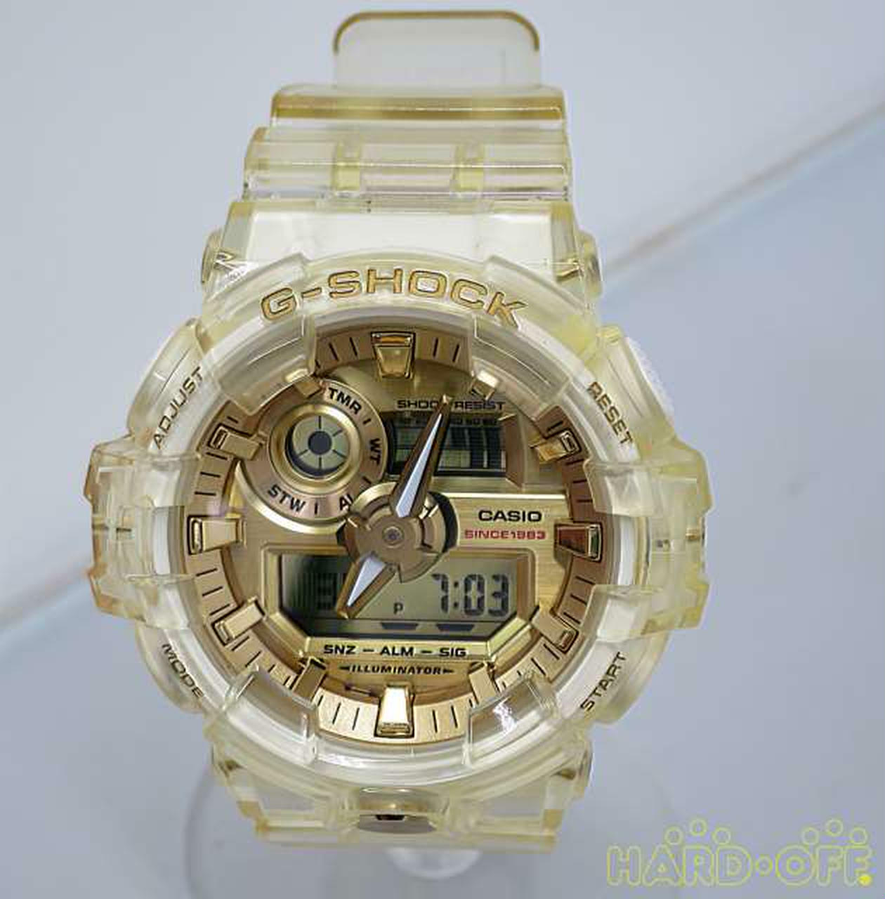 Used]Pat a in total in willow oak ogee shock CASIO G-SHOCK 35th Anniversary  GLACIER GOLD arm; the GA-735E-7AJR clear skeleton men - BE FORWARD Store