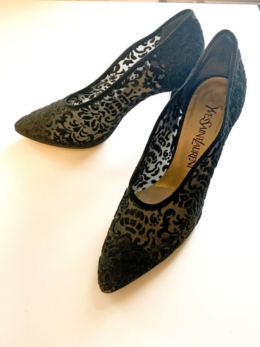 Yves SAINT LAURENT DÉCOLLETÉ, YSL, tacchi alti, Black, Nero EU 37 UK 4 US 7  | eBay