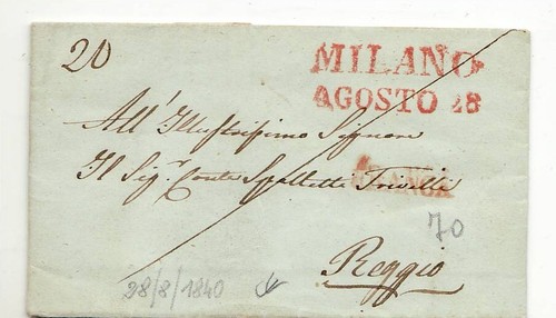 9575 MILANO FRANCA X REGGIO CON TESTO 1840 - Picture 1 of 2