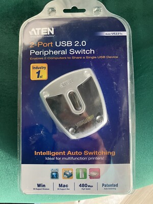 ATEN US221A 2-Port USB 2.0-Peripheriegeräte-Switch