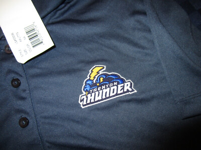 NWT CLIQUE MLB MINOR LEAGUE BASEBALL TRENTON THUNDER WOMENS POLO SHIRT BLUE  2X