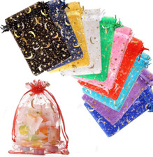 00PCS Moon Star Organza Bags 3X4 Inch for Jewelry Candy Wedding Party Favors
