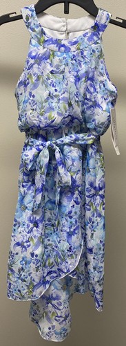 Speechless Kids Toddler Girl Floral High Low Dress Blue White Size 3T New Easter