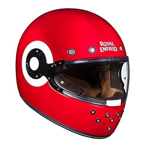 Royal Enfield Old Full Face Helmet with Clear Visor Gloss Red Size