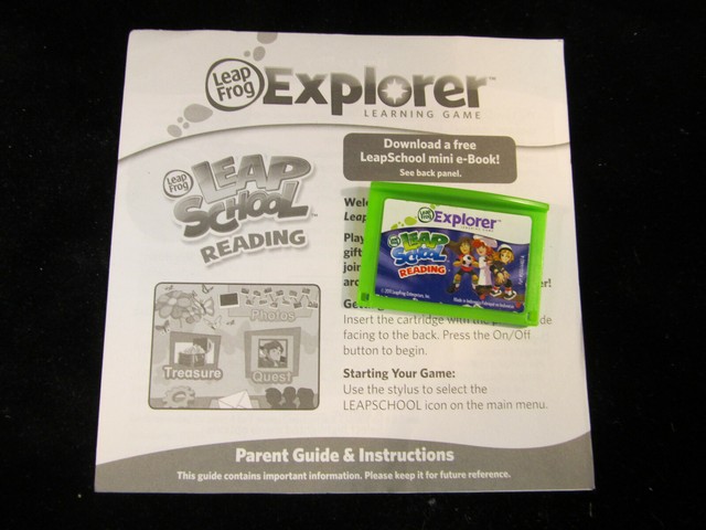 Leapfrog EXPLORER LEAP SCHOOL READING Game Cartridge WITH INSTRUCTIONS BOOK | eBay