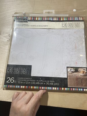 New ArtMinds - DIY 26pcs  Monogram Alphabet Letters Paper Stencils KU