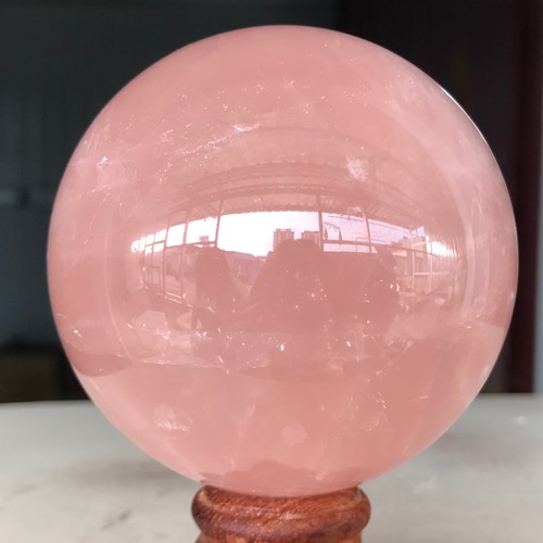 566g Natural Pink Rose Quartz Crystal Sphere Mineral specimen Healing B653 - Picture 3 of 13