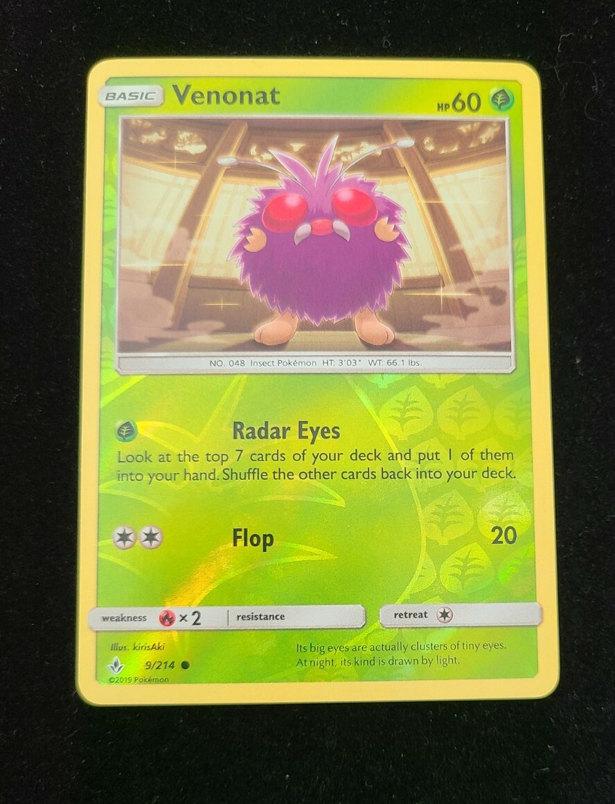 Venonat 9/214 - Reverse Holo Card- Pokemon- Unbroken Bonds