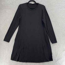 J Crew Swingy Dress Women Medium Black Essential Staple Capsule Dark Academy Emo