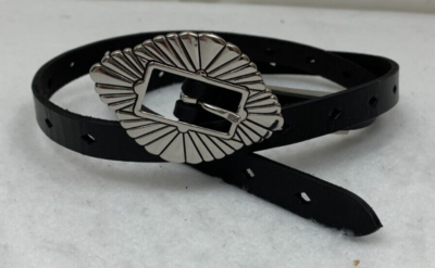 Lucky Brand  Medium Black Leather Silver Tone Buckle Western Cowboy 32 - 37 Lucky Brand - Brandclub - Lucky Brand Women main image 3