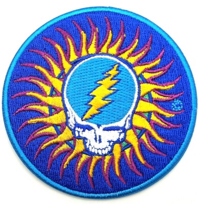 Grateful Dead Sun Lightning Bolt Rock Embroidered Iron on Patch Applique