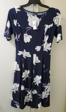 ANN TAYLOR FACTORY SHADOW FLORAL ELBOW SLEEVE FLARE DRESS  SZ  XSMALL $99.99 
